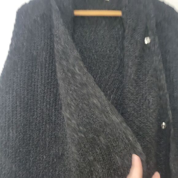 Ann Taylor LOFT dark gray knit open front cardy - Picture 5 of 12